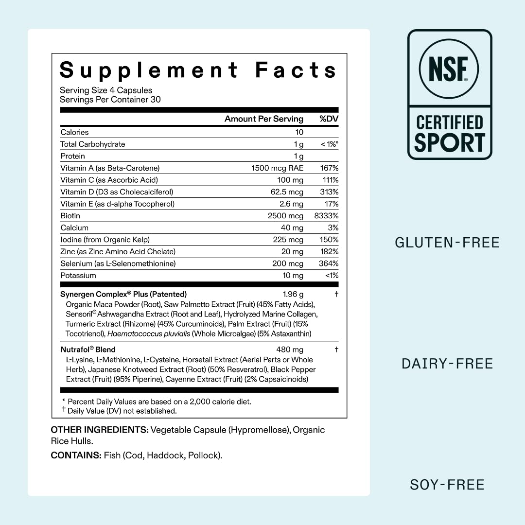 Nutrafol Women's Balance Hair Growth Supplements, Clinically Proven for Visibly Thicker Hair and Scalp Coverage