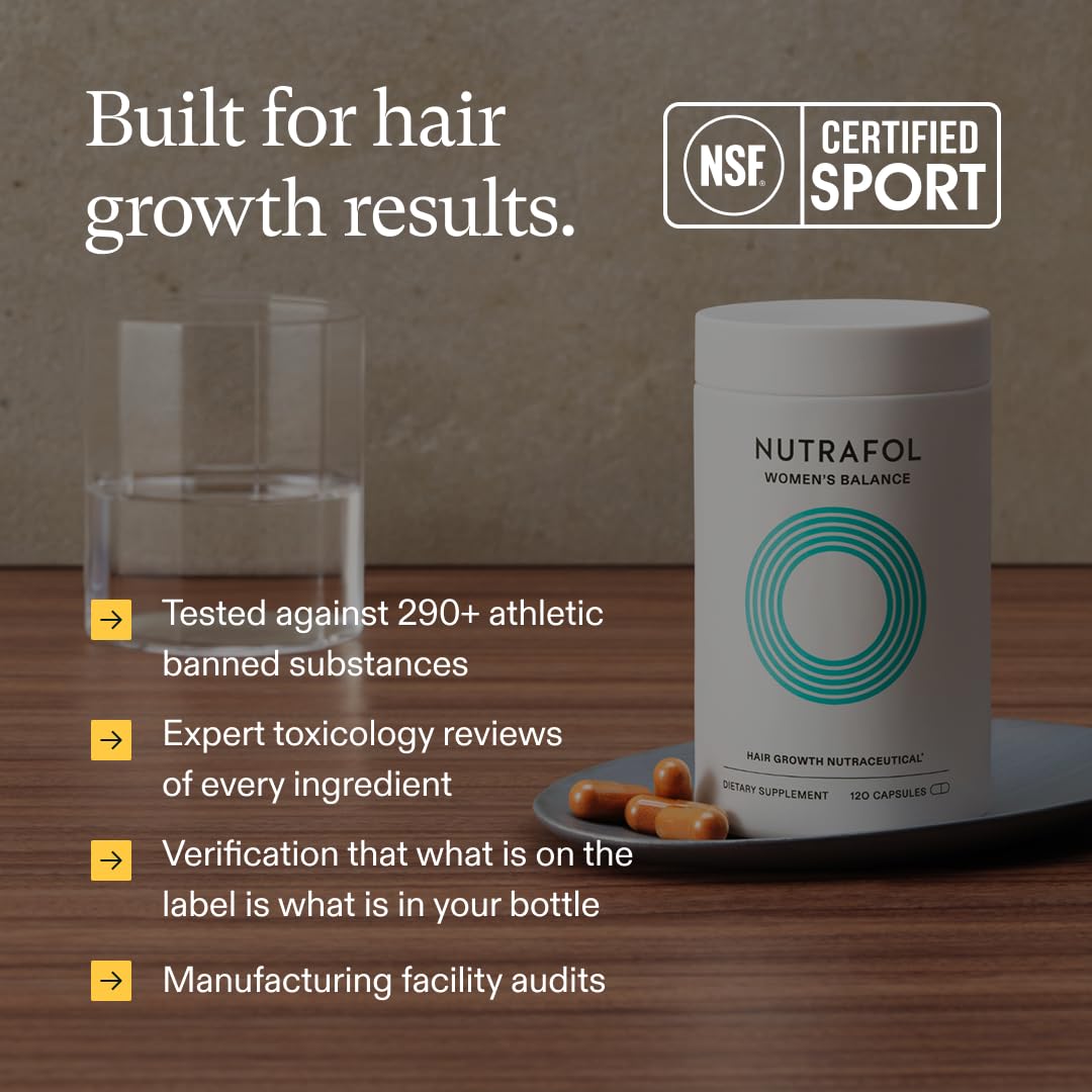 Nutrafol Women's Balance Hair Growth Supplements, Clinically Proven for Visibly Thicker Hair and Scalp Coverage