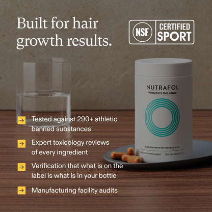 Nutrafol Women's Balance Hair Growth Supplements, Clinically Proven for Visibly Thicker Hair and Scalp Coverage