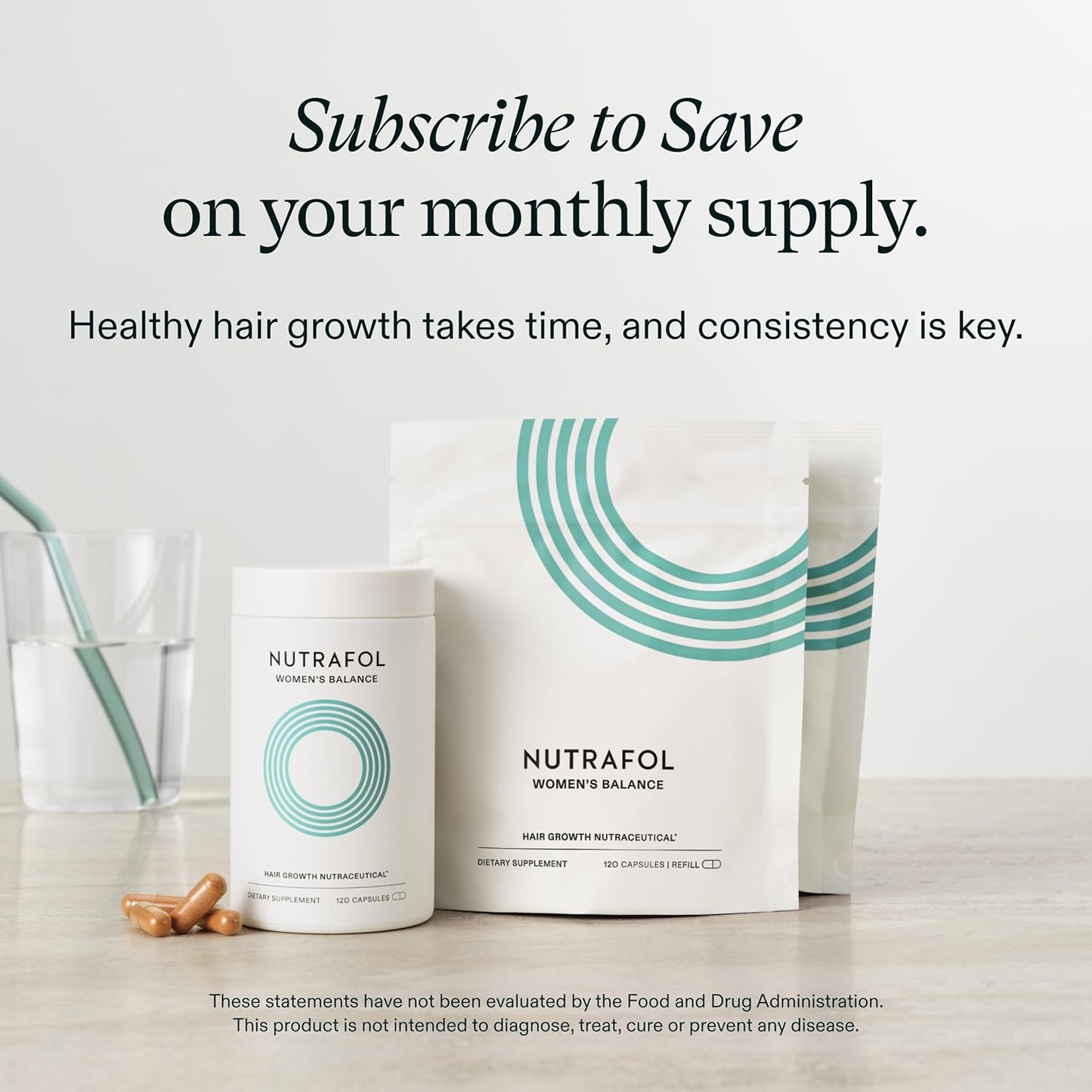 Nutrafol Women's Balance Hair Growth Supplements, Clinically Proven for Visibly Thicker Hair and Scalp Coverage
