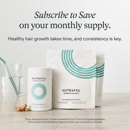 Nutrafol Women's Balance Hair Growth Supplements, Clinically Proven for Visibly Thicker Hair and Scalp Coverage